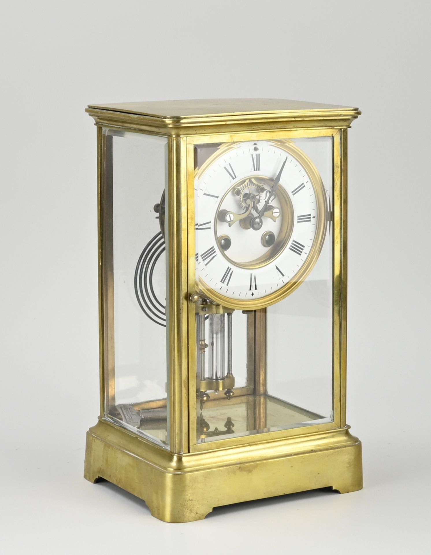 Antique French glass mantel clock