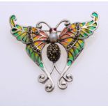 Silver Enamel Butterfly