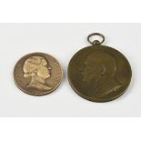 Two antique bronze tokens Ø 5 - Ø 6.5 cm.