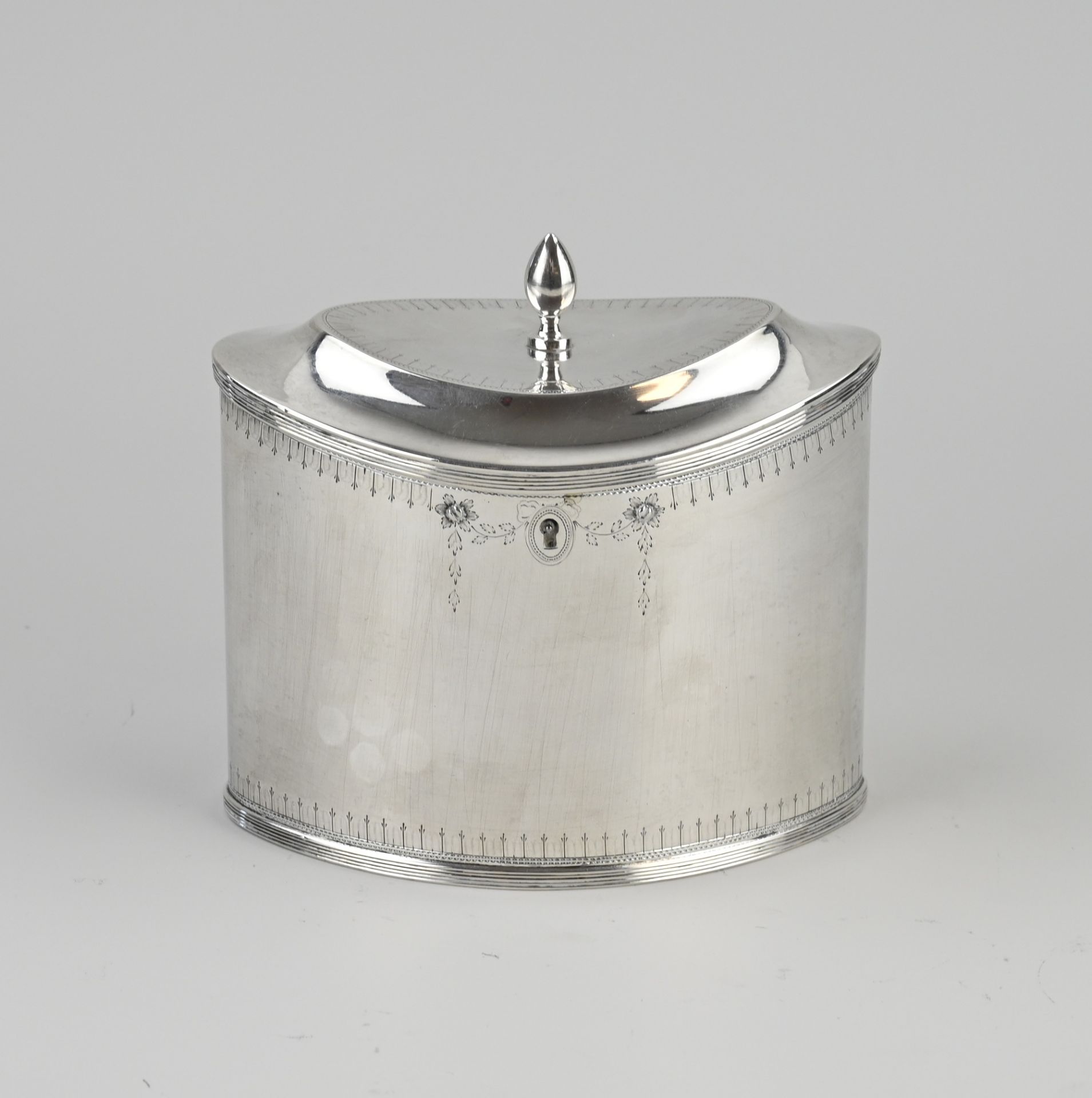 Antique silver tea caddy, 1807-1809