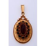 gold garnet pendant