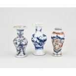 Three Chinese vases, H 16 - 19 cm.