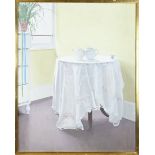 Karen Ray, Interior with table and porcelain