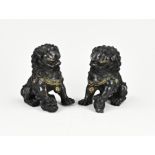 Two antique Chinese gatekeepers lions