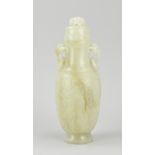 Ancient Chinese carved jade vase, H 23.5 cm.