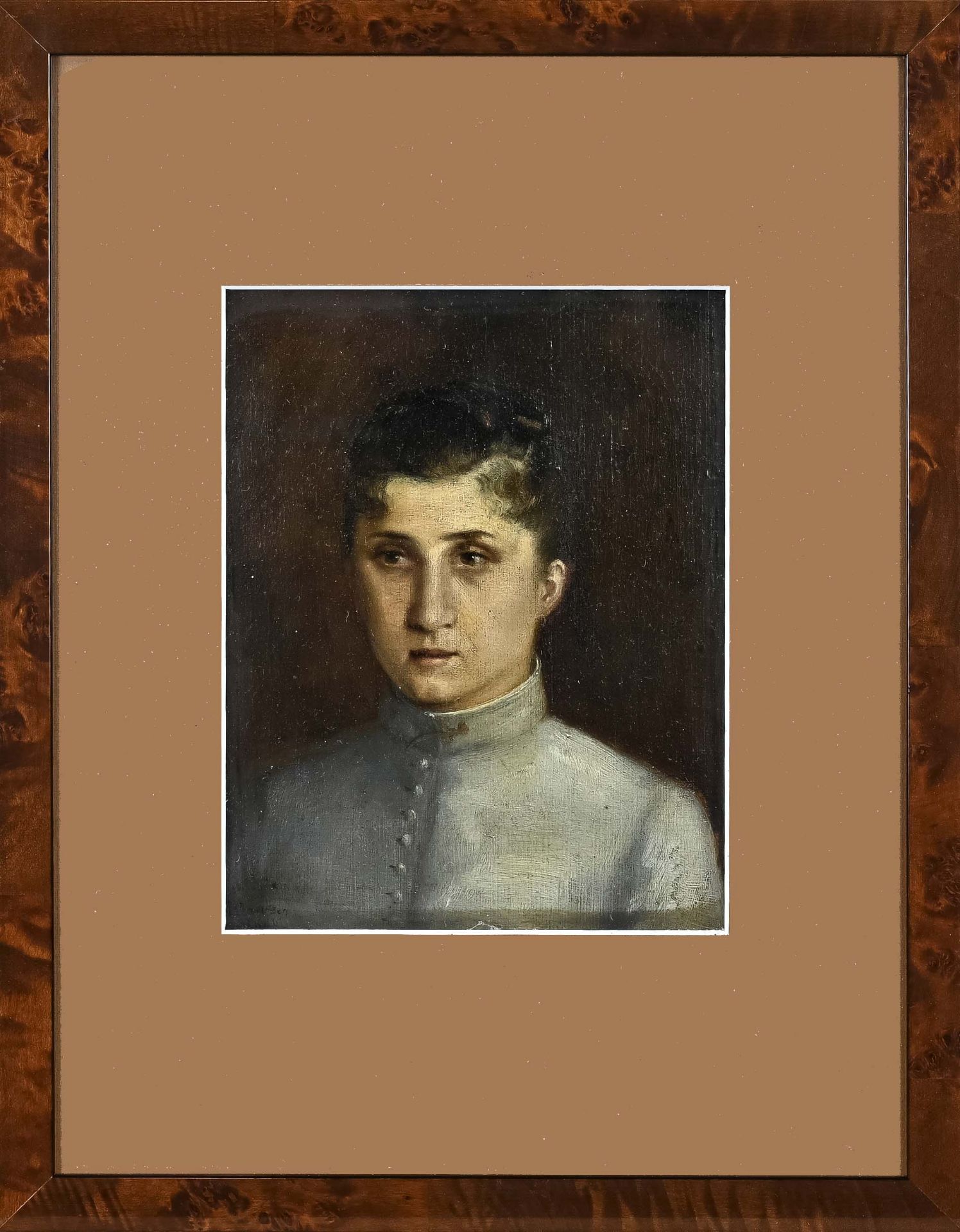 Unclear . gesig ., Portrait young woman