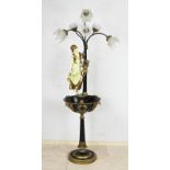 Large floor lamp with flower box, H 165 cm.