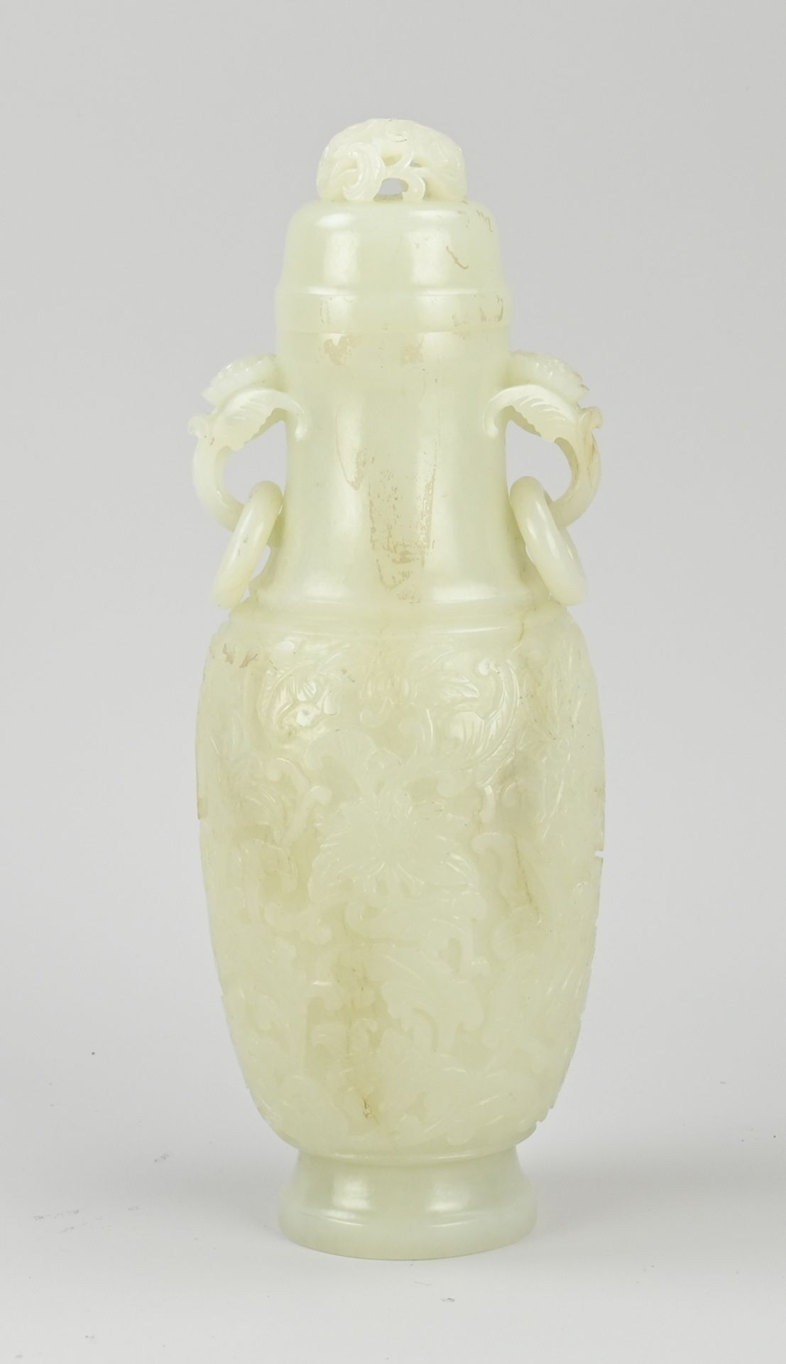 Ancient Chinese carved jade vase, H 23.5 cm. - Bild 2 aus 3