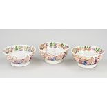 Three antique cupboard bowls Ø 18 cm.