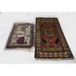 Two Persian rugs, 190 x 95 cm. / 115 x 80 cm.