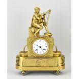French fire-gilt mantel clock, 1800