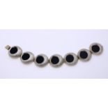 Silver bracelet with onyx