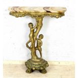 Italian wall table with marble top