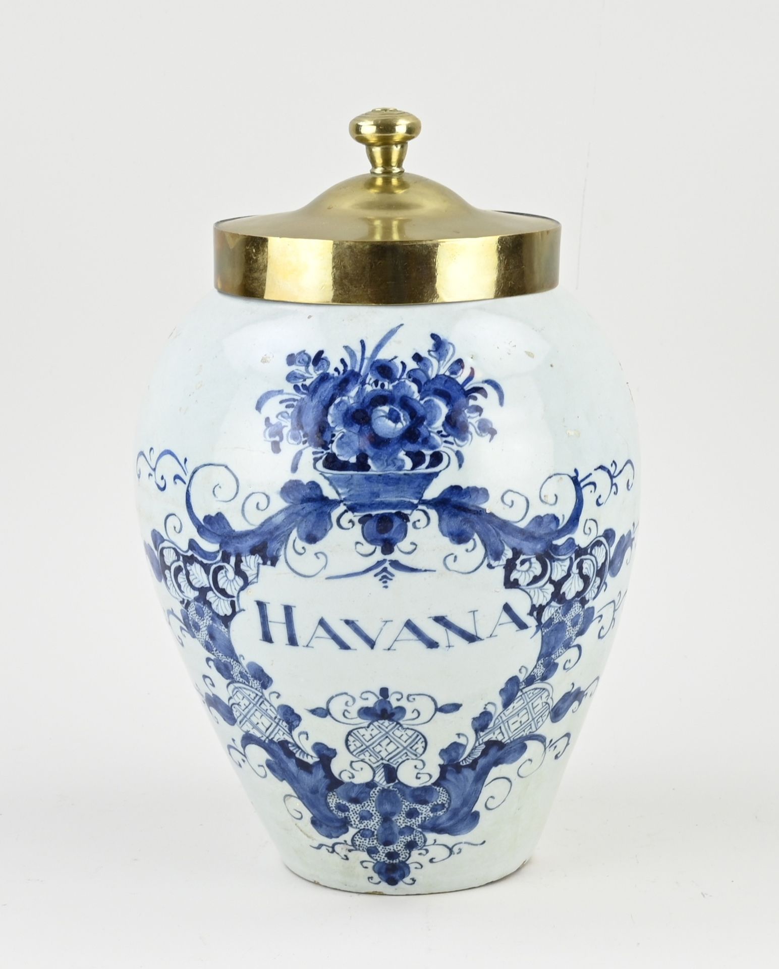 18th century Dutch tobacco jar, H 29 cm.