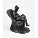 Bronze figure, Naked lady on chair