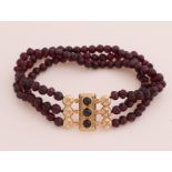 3-row garnet bracelet