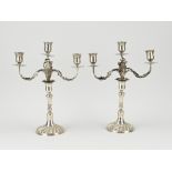 Two silver candlesticks