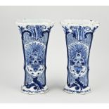 Set of 18th century Delft vases, H 27 cm.