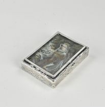 Silver box with portrait