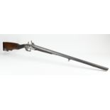 Antique double barrel shotgun, L 117 cm.