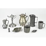 Lot of antique pewter objects