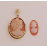 gold cameo pendant