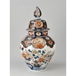 Antique Imari vase with lid, H 44 cm.
