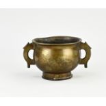 Antique Chinese bronze censer Ø 11.5 cm.