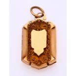 Antique gold memorial pendant