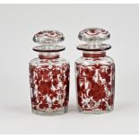 Two antique Bohemian lidded jars