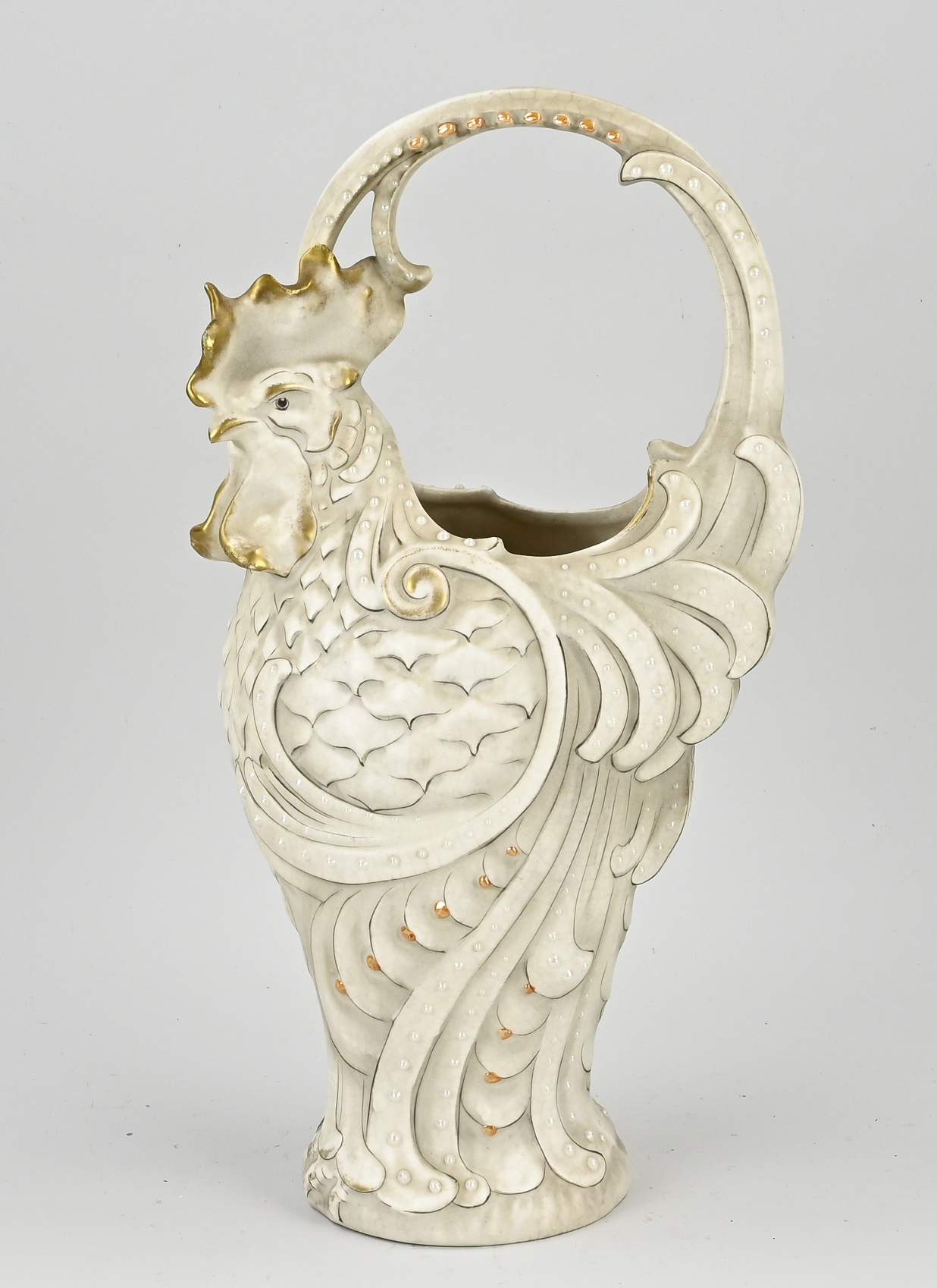 Antique bisquit handle vase, 1900