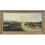 E. Buitendijk?, Hilly landscape with horse cart