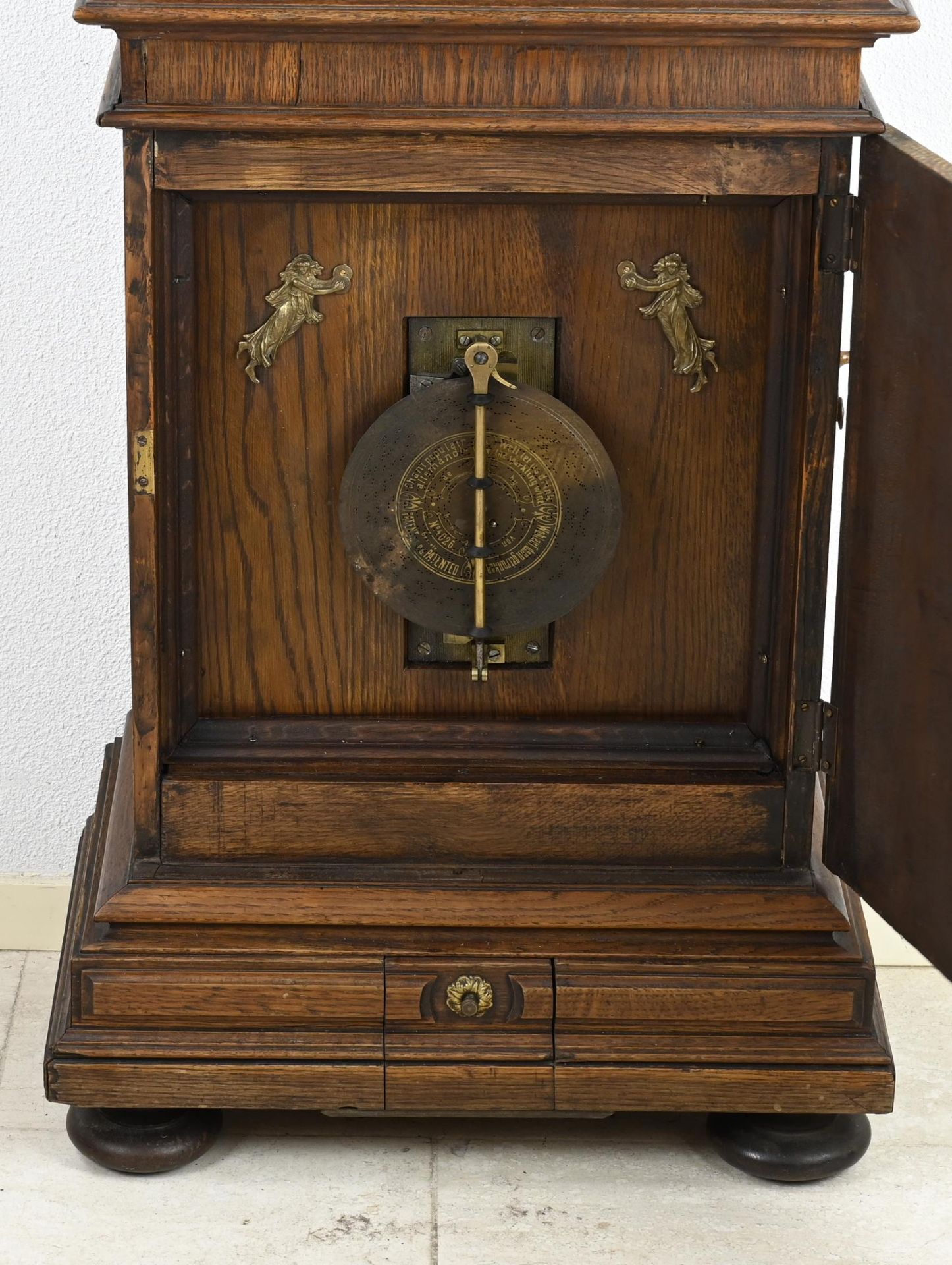 German longcase clock + polyphon music - Image 2 of 6