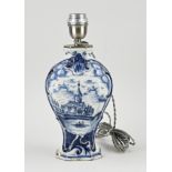 18th century Delft vase (lamp), H 26 cm.