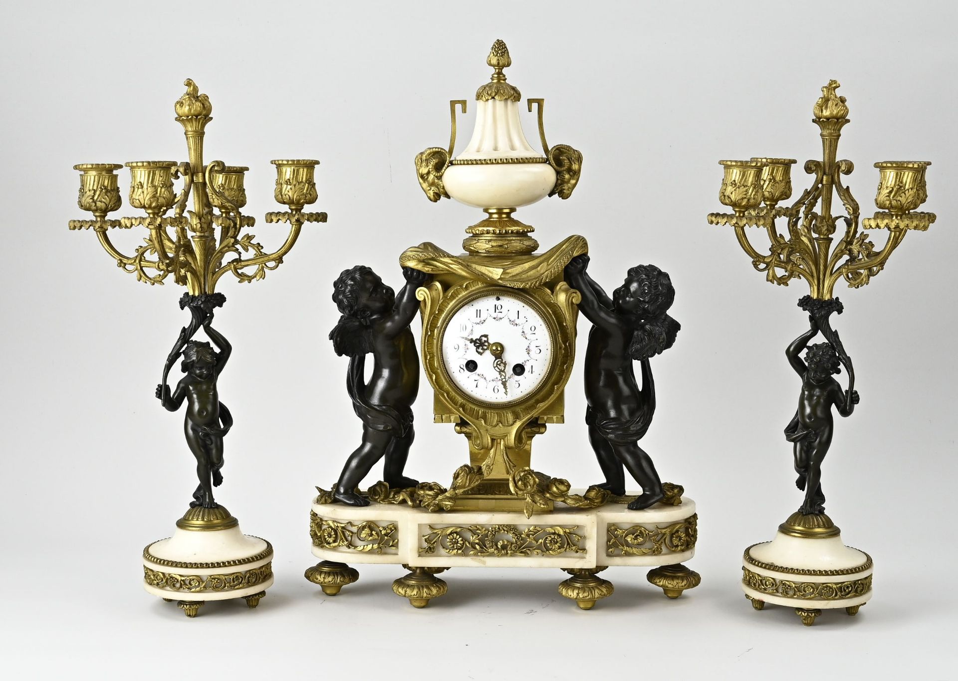 Antique French clock set, 1870