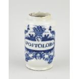 18th century Delft apothecary jar, H 17 cm.