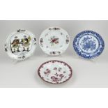 Four Chinese plates Ø 23 - 24 cm.