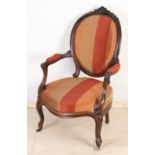 Heavy rosewood armchair, 1850