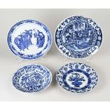 Four 18th century Chinese dishes Ø 21 - Ø 26 cm.