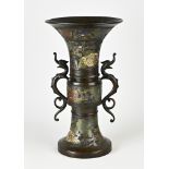 Antique Japanese or Chinese bronze vase, H 39.5 cm.