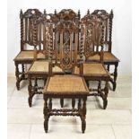 Six antique Mechelen chairs