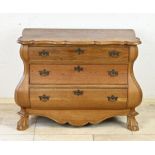 Oak curved chest of drawers