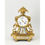 Antique French mantel clock with Sevres porcelain