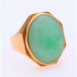 Gold ring with jade