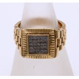 Gold men's ring with flexible band
