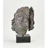 Modern bronze mask, H 33 cm.