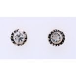 Gold ear studs (crystal/blue)