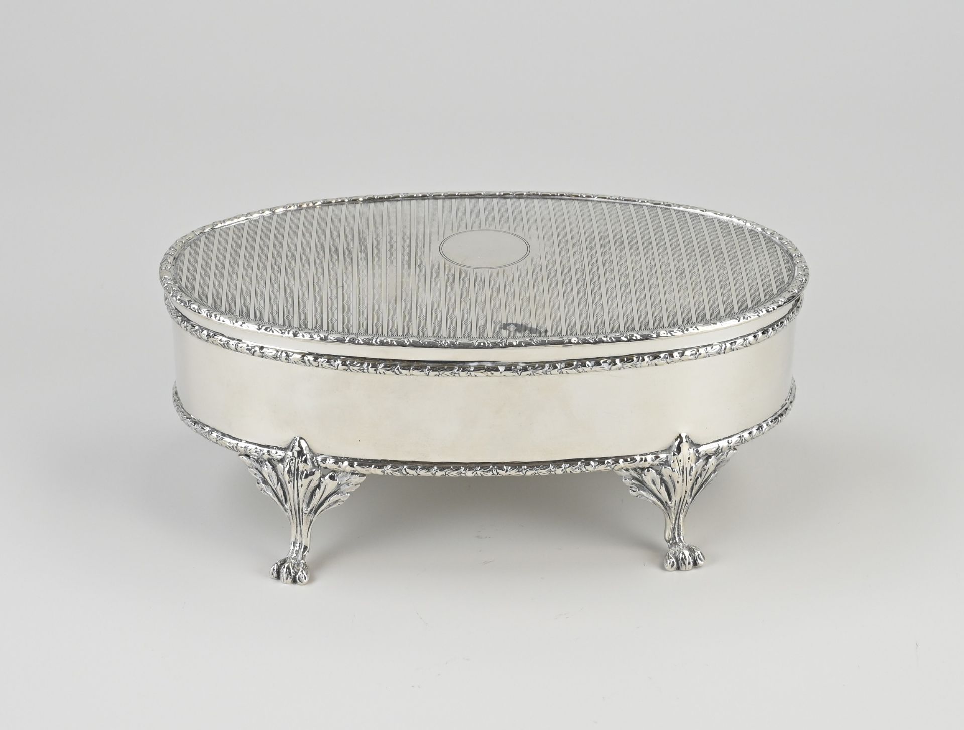 Silver oval box