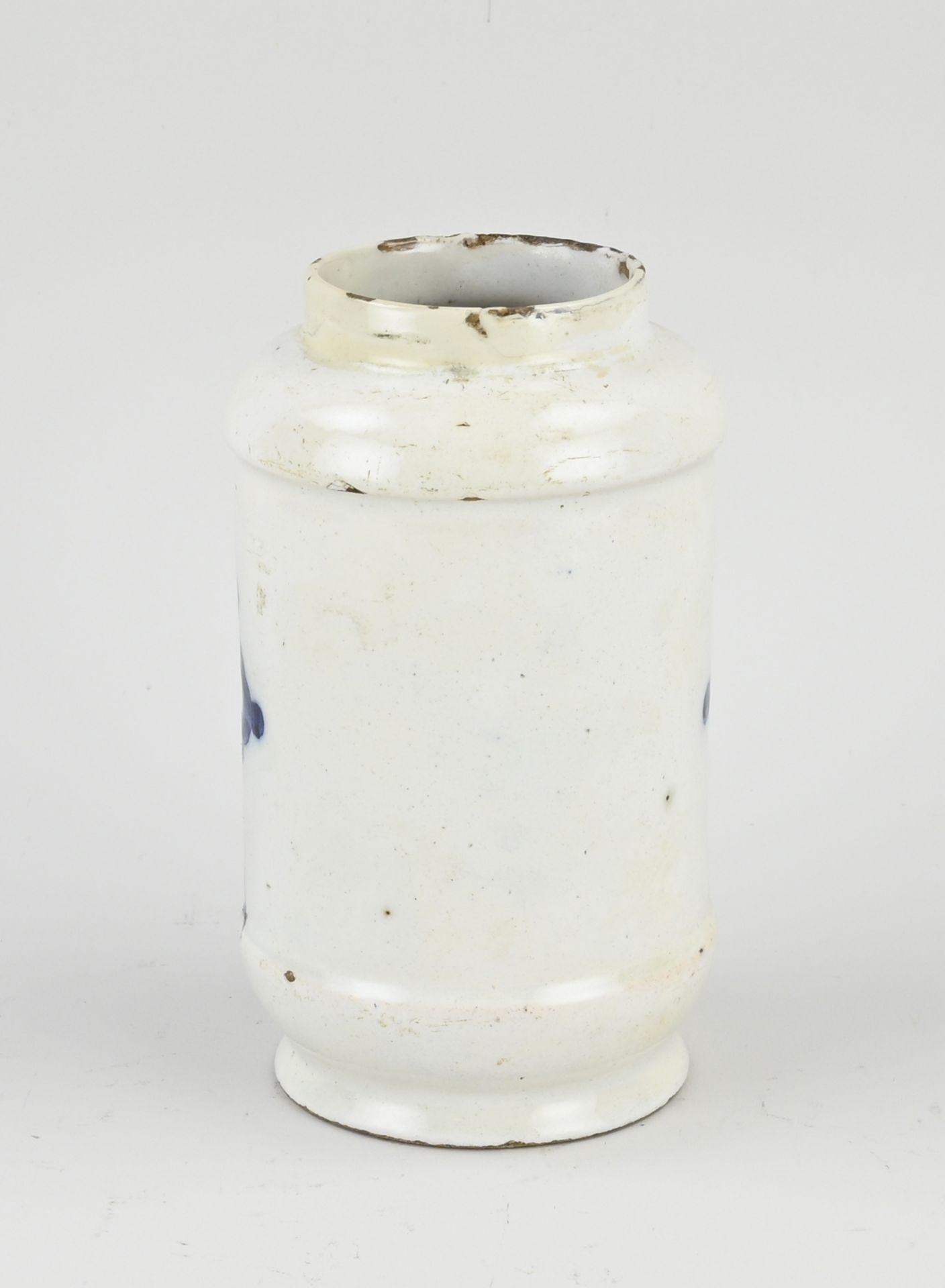 18th century Delft apothecary jar, H 17 cm. - Bild 2 aus 3