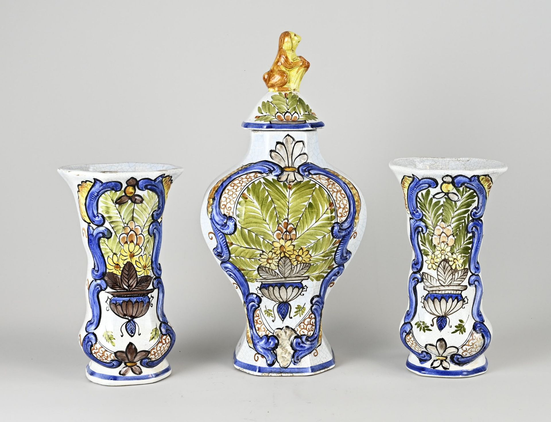 3-Piece Delft garniture, 1920